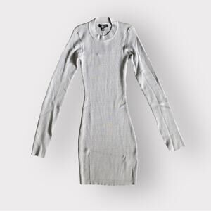 Missguided Crew Neck Ribbed Bodycon Knit Dress Violet